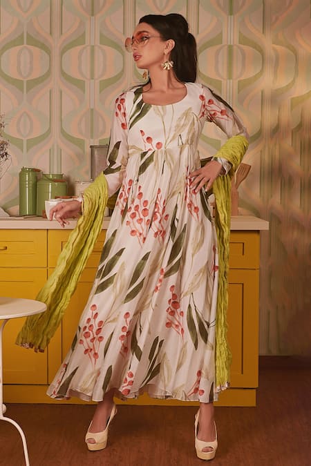 House Of Hiya Printed Anarkali with Dupatta 