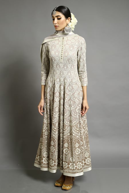 Abhishek Gupta Embroidered Kalidar Anarkali Set 