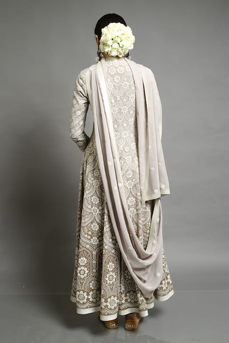 Abhishek Gupta Embroidered Kalidar Anarkali Set 