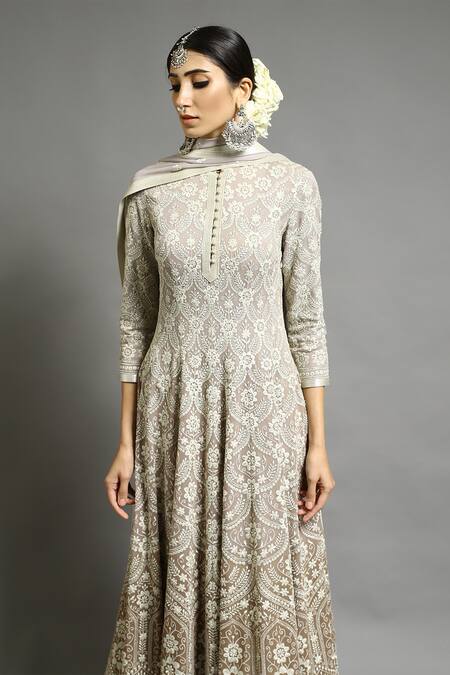 Buy Abhishek Gupta Grey Georgette Embroidered Kalidar Anarkali Set Online at Aza Fashions Buy_Abhishek Gupta_Grey Georgette Embroidered Kalidar Anarkali Set _Online_at_Aza_Fashions