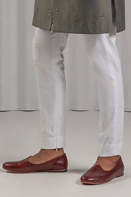 Punit Arora Grey Cotton Silk Embroidered Kurta And Pant Set at Aza Fashions Punit Arora_Grey Cotton Silk Embroidered Kurta And Pant Set _at_Aza_Fashions