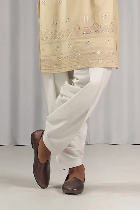 Buy Punit Arora Beige Cotton Silk Embroidered Kurta And Pant Set Online at Aza Fashions Buy_Punit Arora_Beige Cotton Silk Embroidered Kurta And Pant Set _Online_at_Aza_Fashions