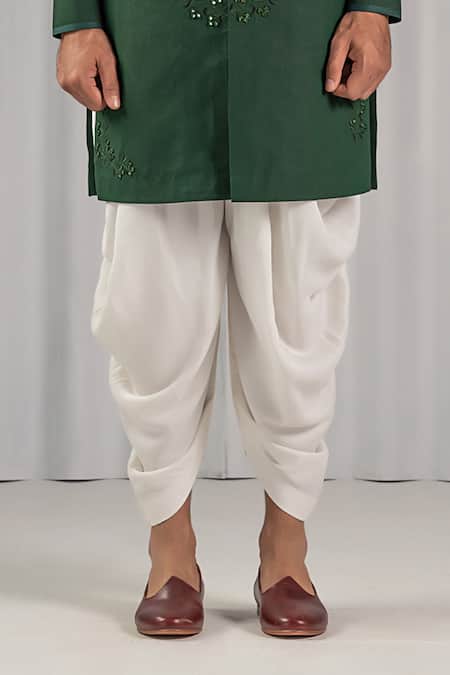 Punit Arora Green Silk Embroidered Kurta And Dhoti Pant Set Online at Aza Fashions Punit Arora_Green Silk Embroidered Kurta And Dhoti Pant Set _Online_at_Aza_Fashions