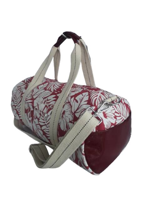 Gin & Tonic Red Printed Floral Duffle Bag