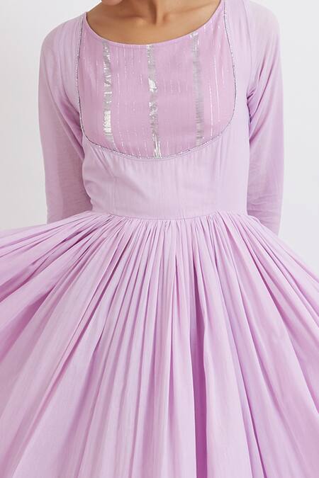 Peeli Dori Purple Rose Cotton Embroidery Round Gota Anarkali With Dupatta at Aza Fashions Peeli Dori_Purple Rose Cotton Embroidery Round Gota Anarkali With Dupatta _at_Aza_Fashions