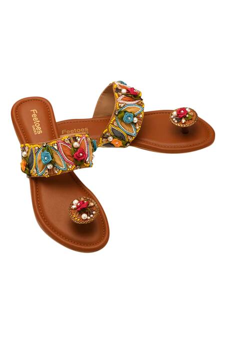 Dolce & Gabbana Multicolor Floral Crystal Embellished Women's Sandals