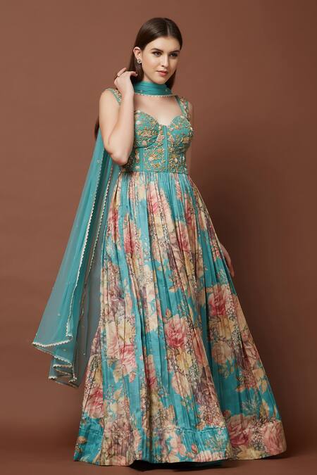 tussar silk anarkalis