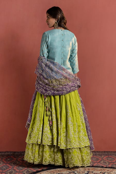 Naaz By Noor Chanderi Embroidered Lehenga Set 