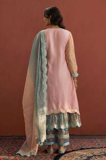 Naaz By Noor Chanderi Striped Kurta Set 