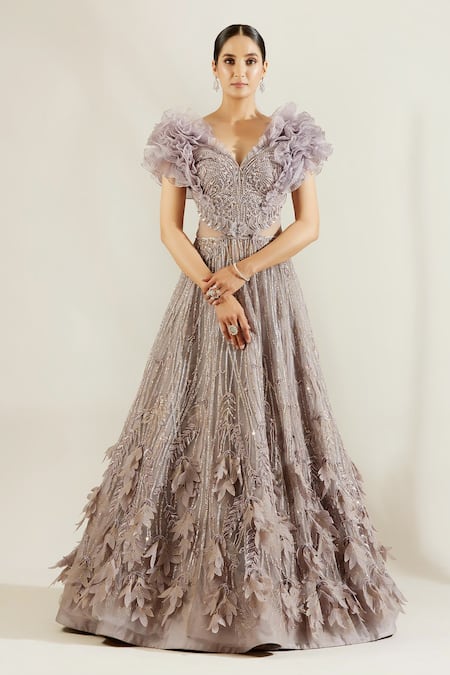 Adaara Couture Organza Embellished Gown 