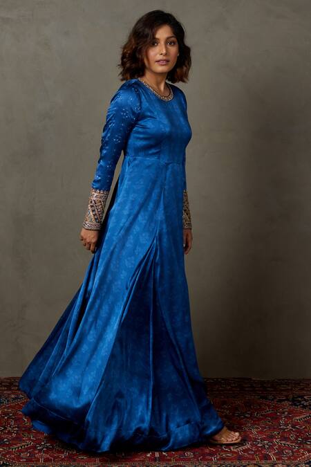 Beige & Rust Embroidered Suit Set | RI – Ritu Kumar – DesignersCloset