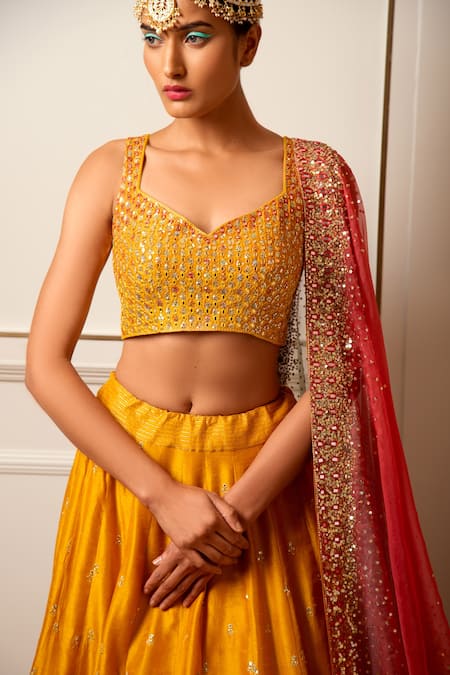 Loka By Veerali Raveshia Mirror Work Lehenga Set 