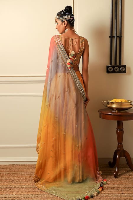 Loka By Veerali Raveshia Mirror Work Lehenga Set 