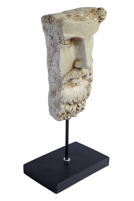 Buy_H2H_Beige Metal Alloy Artificial Stones Bearded Man Sculpture _Online_at_Aza_Fashions
