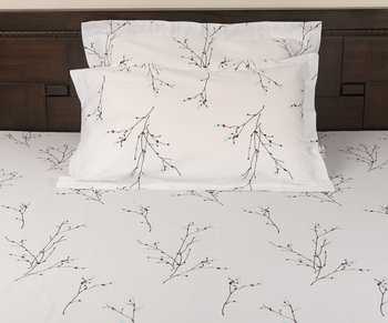 H2h_White Cotton Printed Bedsheet Set_Online_at_Aza_Fashions