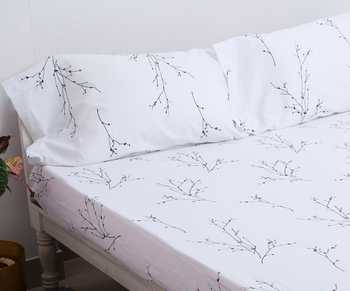Buy_H2h_White Cotton Printed Bedsheet Set_Online_at_Aza_Fashions