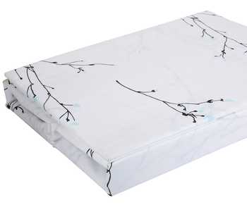Shop_H2h_White Cotton Printed Bedsheet Set_Online_at_Aza_Fashions