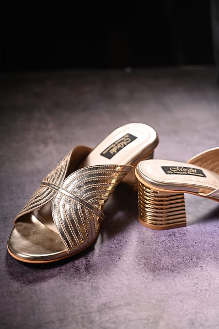 Miraki Metallic Block Heels 