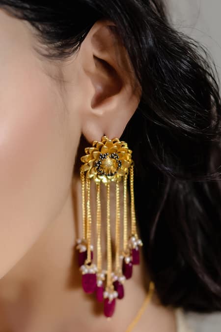 Hyperbole Floral Chain Danglers 