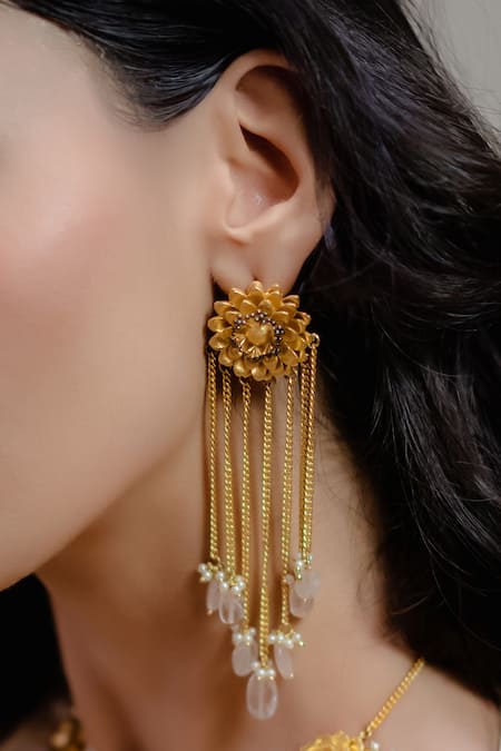 Hyperbole Floral Chain Danglers 