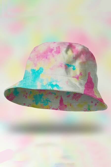 Hair Drama CO_Blue Tie Dye Bucket Hat_Online_at_Aza_Fashions