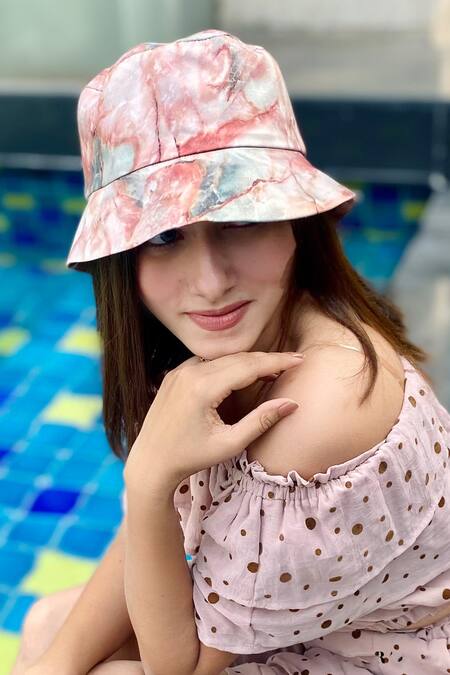 Buy Hair Drama CO Brown Tie Dye Bucket Hat at Aza Fashions Buy_Hair Drama CO_Brown Tie Dye Bucket Hat_at_Aza_Fashions