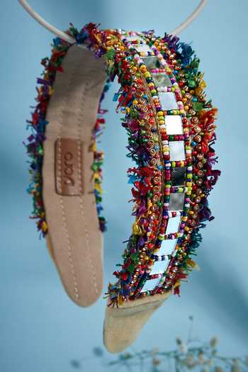 Buy_House Of D"Oro_Multi Color Mirror Embellished Hairband_Online_at_Aza_Fashions