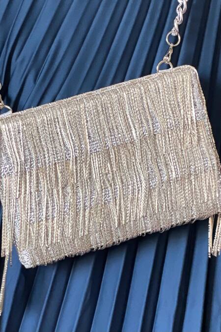 silver box clutch bolsa
