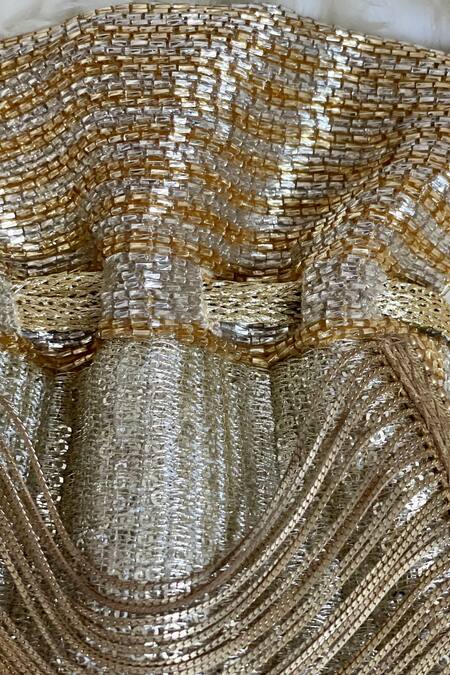 Buy_Bhavna Kumar_Gold Cutdana Faux Silk Potli Bag _Online_at_Aza_Fashions