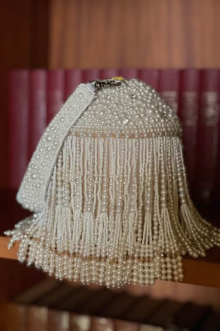Bhavna Kumar Pearl Work Globe Potli Bag 