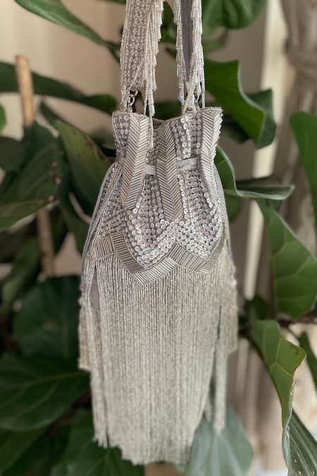 Bhavna Kumar Extended Bead Fringe Potli Bag 