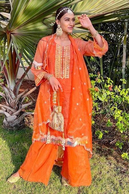Shop_Bhavna Kumar_Gold Embroidered Swirl Bead Work Potli Bag _at_Aza_Fashions
