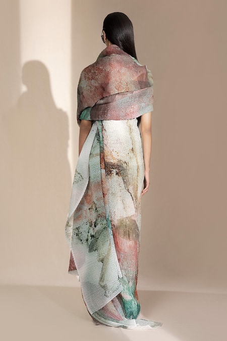 Shop Abhishek Sharma Blue Printed Long Skirt at Aza Fashions Shop_Abhishek Sharma_Blue Printed Long Skirt _at_Aza_Fashions