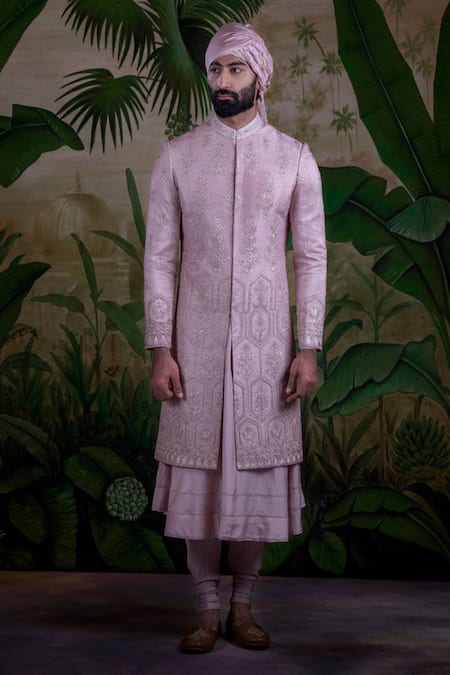 Punit Arora Silk Embroidered Sherwani Set 
