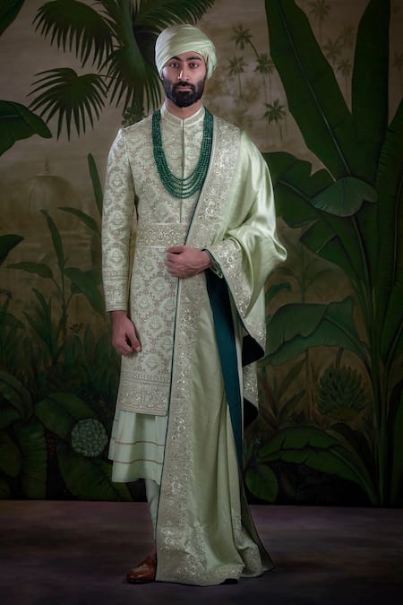 Punit Arora Silk Embroidered Sherwani Set 