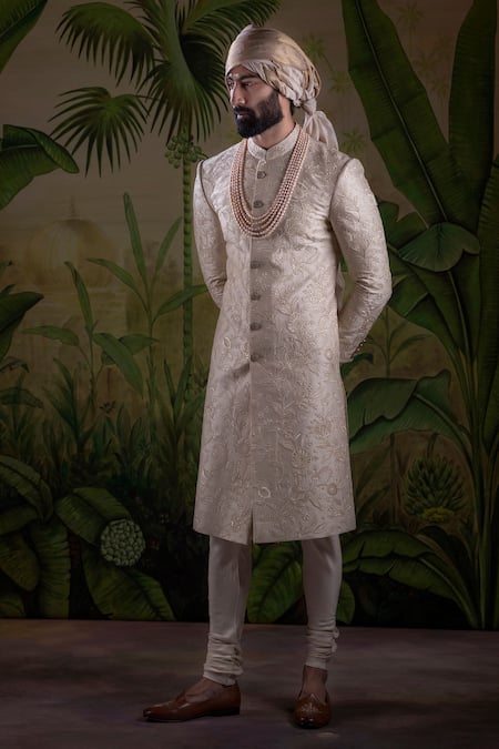Punit Arora Floral Embroidered Sherwani Set 