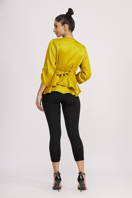 Harsh Harsh Gathered Sleeve Peplum Top 