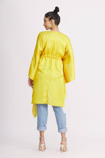 Harsh Harsh Asymmetric Draped Tie-Up Jacket 