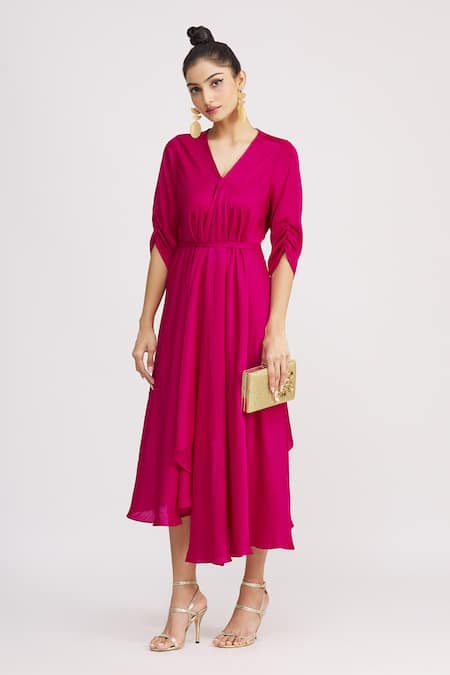 Harsh Harsh Dupion Silk High Low Dress 