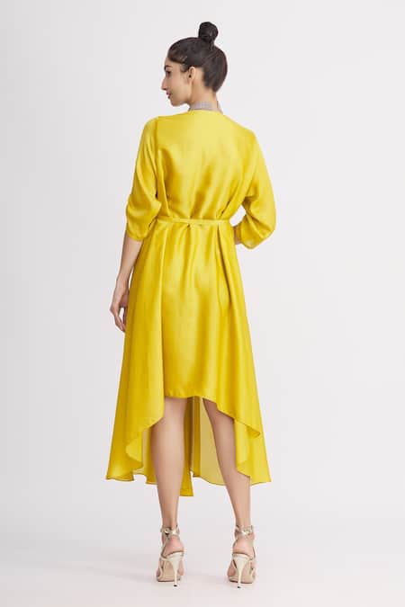 Harsh Harsh Dupion Silk Draped Dress 