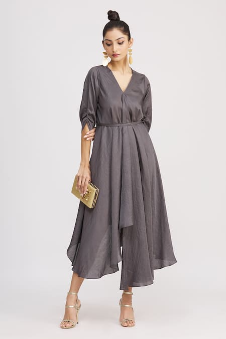 Harsh Harsh Draped Gathered Sleeve Dress 