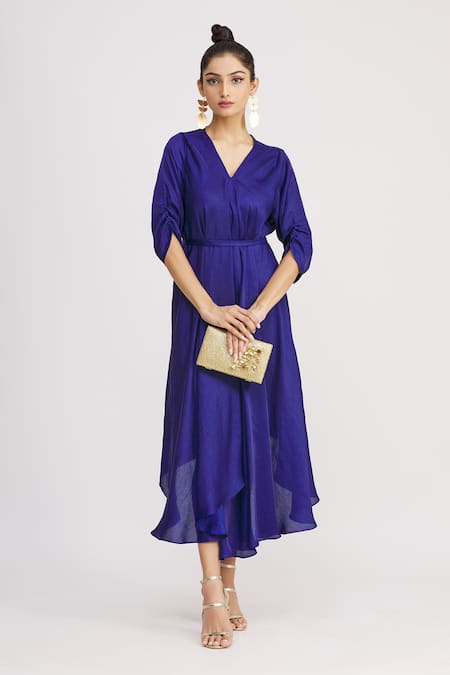 Harsh Harsh Draped Gathered Sleeve Dress 