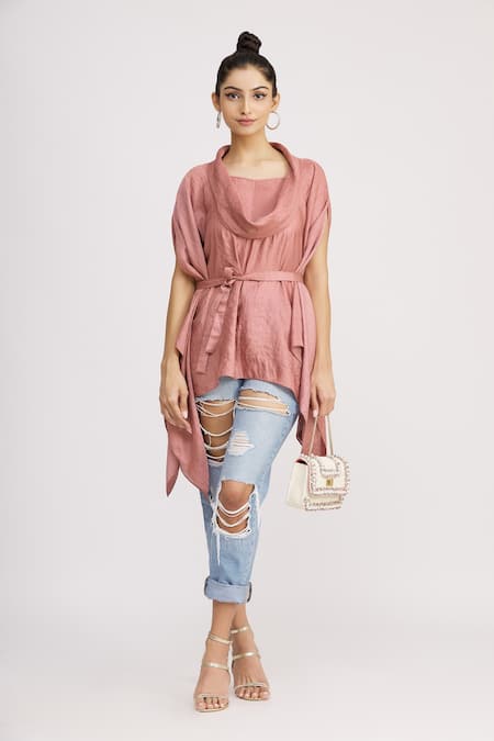 Harsh Harsh Dupion Silk Asymmetric Top 