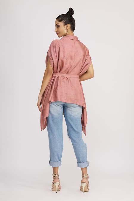 Harsh Harsh Dupion Silk Asymmetric Top 