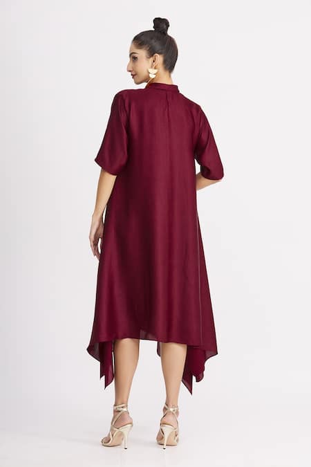 Harsh Harsh Bow Neck Handkerchief Dress 