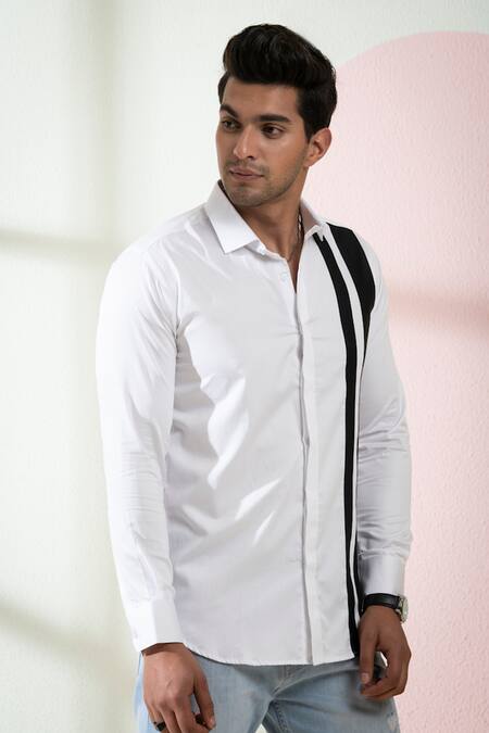 Hilo Design_White Cotton Satin Brumo Shirt _Online_at_Aza_Fashions
