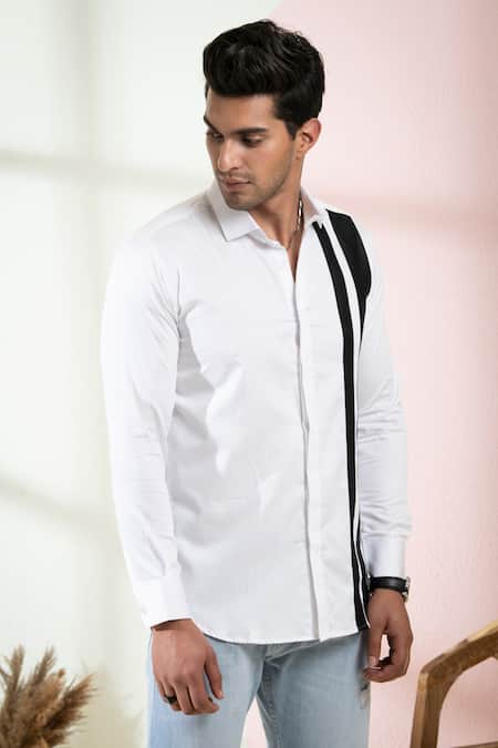 Shop_Hilo Design_White Cotton Satin Brumo Shirt _Online_at_Aza_Fashions