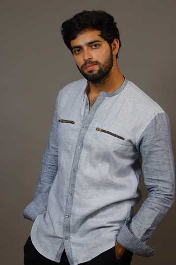 Buy_Hilo Design_Blue Linen Caelum Shirt _Online_at_Aza_Fashions