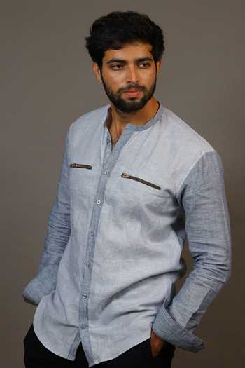 Shop_Hilo Design_Blue Linen Caelum Shirt _Online_at_Aza_Fashions
