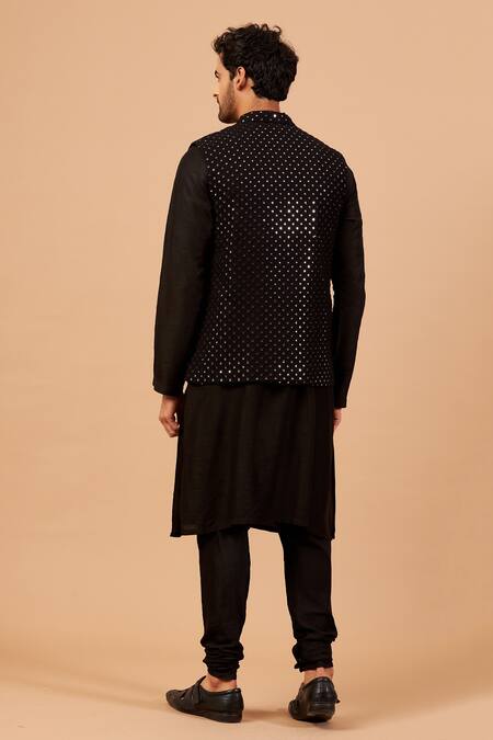 Hilo Design Mirror Work Bundi & Kurta Set 